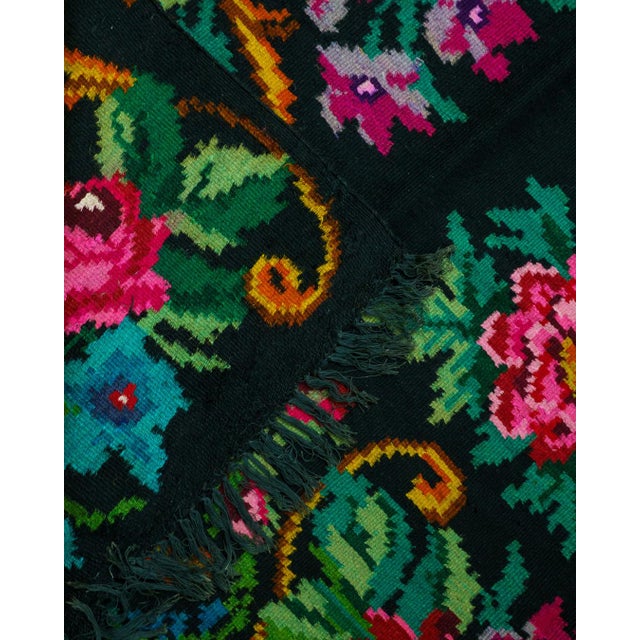 Vintage Romanian / Moldovan Handwoven Wool Rug, 1960s For Sale - Image 11 of 12