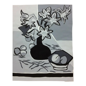 Shannon Parabera Original Vinyl Collage Signed Flowers 2000