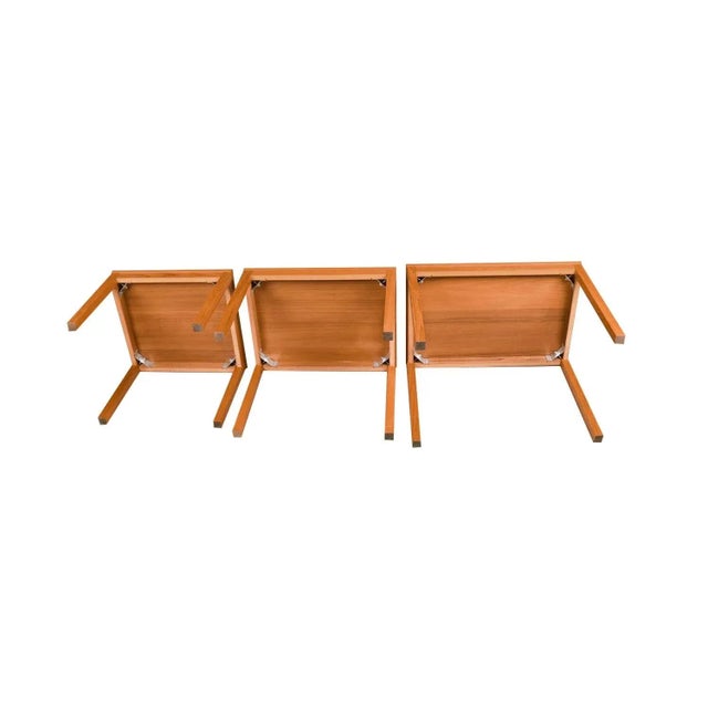 Brown 1970s Danish Mid Century Modern Teak Nesting Tables - Set of 3 For Sale - Image 8 of 11