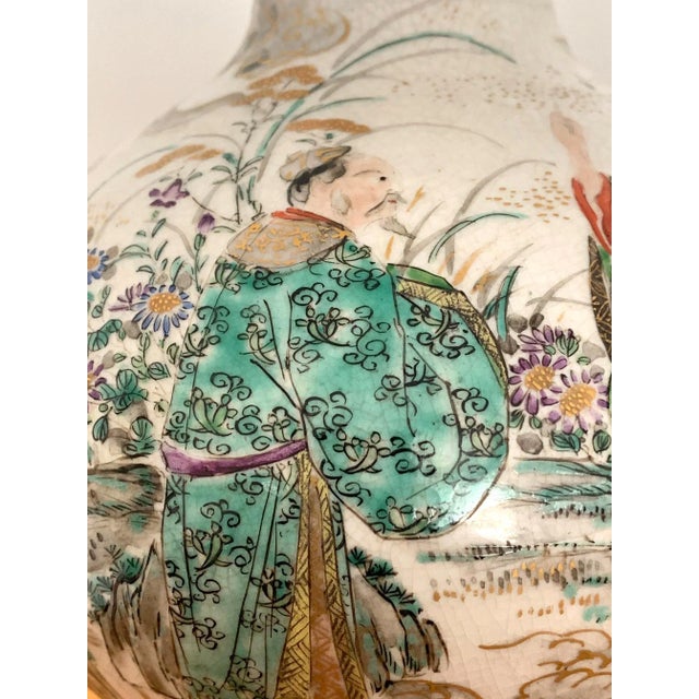 Early Japanese Satsuma Antique Vase For Sale - Image 9 of 13
