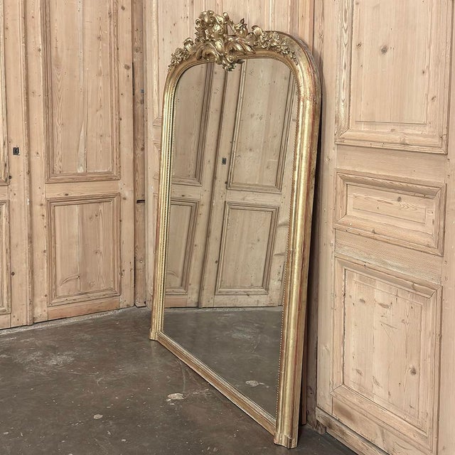 19th Century French Napoleon III Period Gilded Mirror For Sale - Image 4 of 14