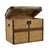 Wooden carrying case or trunk with steel reinforcements and brass nails. This piece is designed in the style of the...