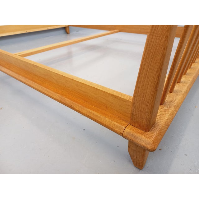 Vintage French Double Bed in Oak by Guillerme & Chambron, 1960s For Sale - Image 12 of 18