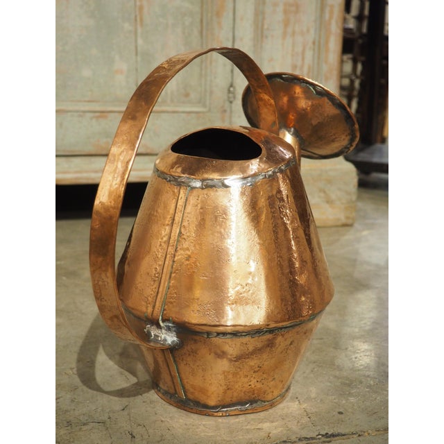 Copper 18th Century Hand Formed French Copper Arrosoir Water Pitcher For Sale - Image 8 of 17