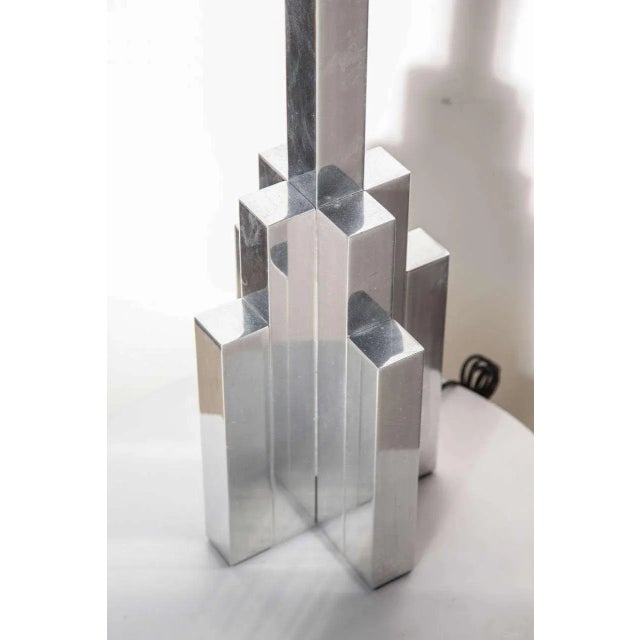 1960s Tall Habitat Int. Reflective Aluminum "Skyscraper" Tower Table Lamp For Sale - Image 6 of 9