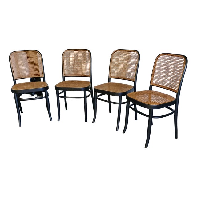 Vintage Model 811 Chairs by Joseph Hoffmann, 1990, Set of 4 For Sale