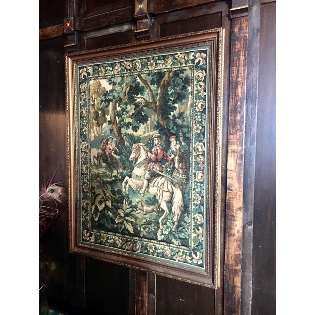 Wood French Needlepoint Tapestry, Framed - 2 of 2 For Sale - Image 7 of 11