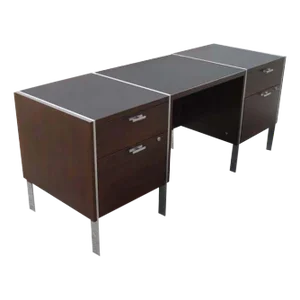 Stow Davis Dark Walnut Knee Hole Credenza Desk