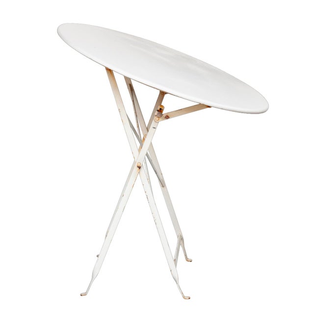 Late 20th Century Vintage French Metal Folding Garden Table For Sale - Image 5 of 8