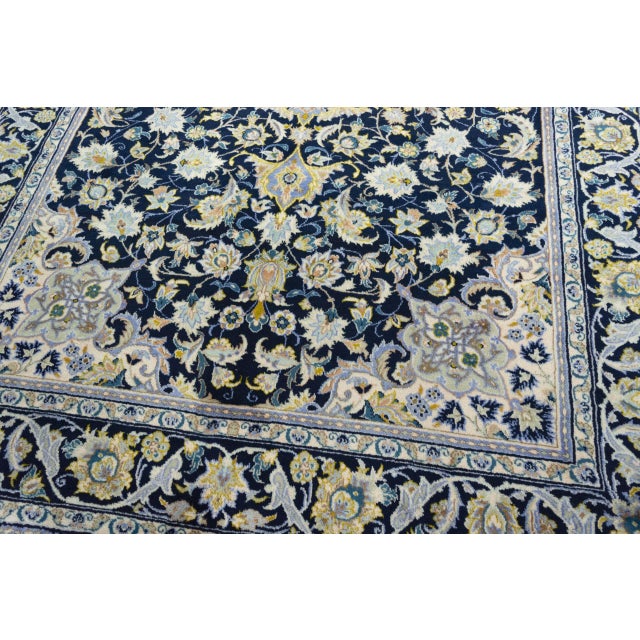 Textile Hand-Knotted Kashan Oriental Rug For Sale - Image 7 of 13