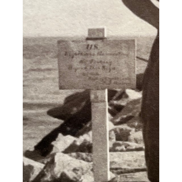 Vintage 1920s Photo of Woman in Bathing Costume With Lighthouse in Background For Sale - Image 4 of 4