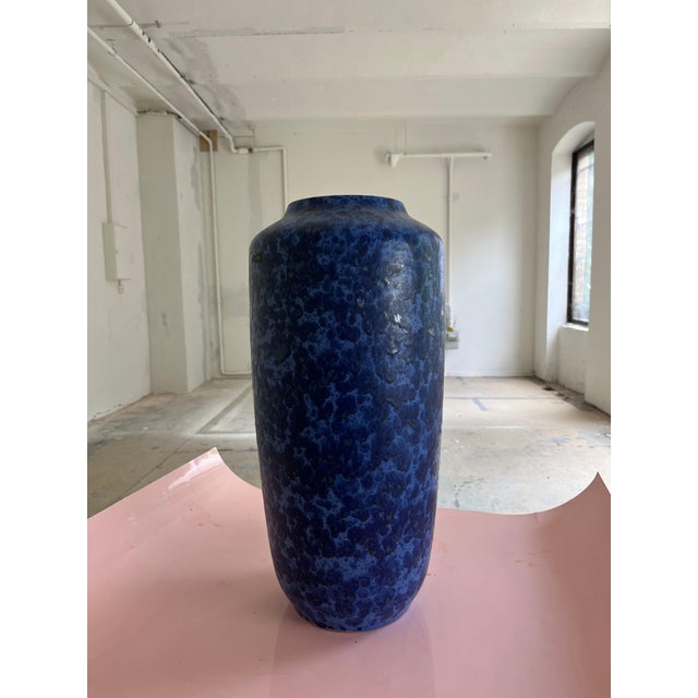 Dark Blue Model 517-45 Floor Vase from Scheurich, West Germany For Sale - Image 9 of 9