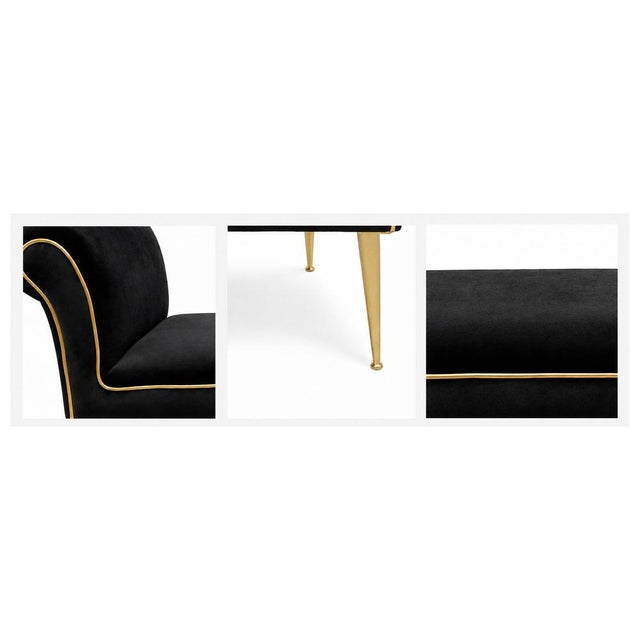Vintage Black Fabric Bench, 1980s For Sale - Image 3 of 4
