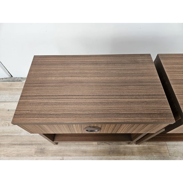 Linear and Compact Bedside Tables, 1960, Set of 2 For Sale - Image 6 of 18