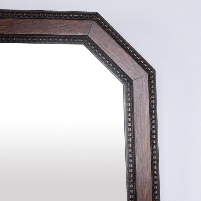 1940s Rectangular Mirror in Dark Wood, 1940s For Sale - Image 5 of 7