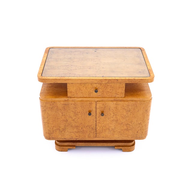 Wood Mid-Century Art Deco Style Side Cabinet, Poland, 1950s For Sale - Image 7 of 13
