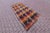 1960s Tribal Orange Striped Wool Handmade Kilim Rug Size: 3.9 x 7.6 ft ( 116 x 230 cm) 45 x 90 inches Color: Organic...