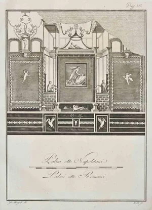 Giovanni Elia Morghen, Ancient Roman Fresco Herculaneum, Etching, 18th Century