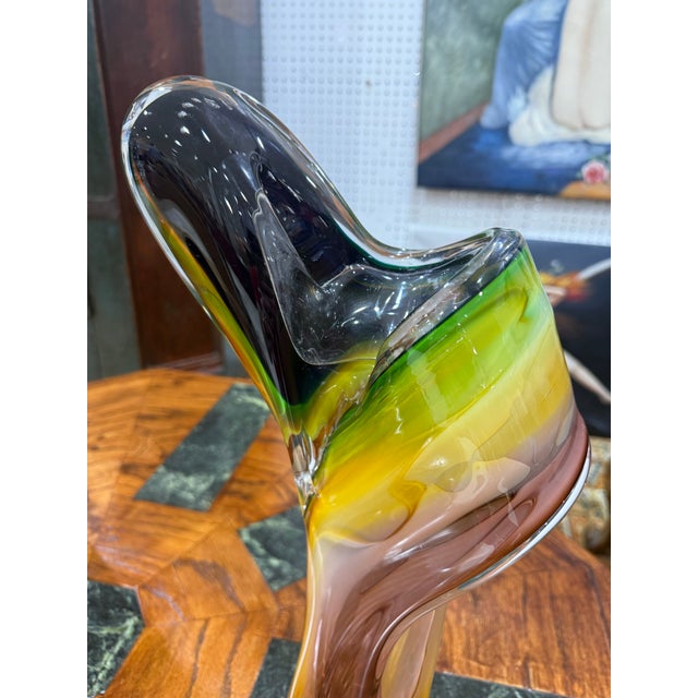 Gold Jody Fine Studios Signed Large Artglass Sommerso Sculpture 2006 18in For Sale - Image 8 of 9