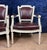 Maroon Louis XVI Convertible Armchairs in Lacquered Wood and Leather, 1850, Set of 2 For Sale - Image 8 of 10