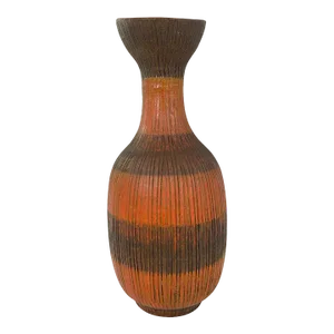 Mid-Century Italian Sgraffito Pottery Vase