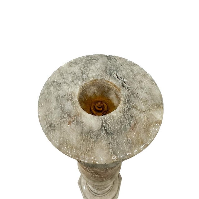 Gray Antique Neoclassical Marble Column Pedestal Stands, Late 19th Century, Set of 2 For Sale - Image 8 of 13