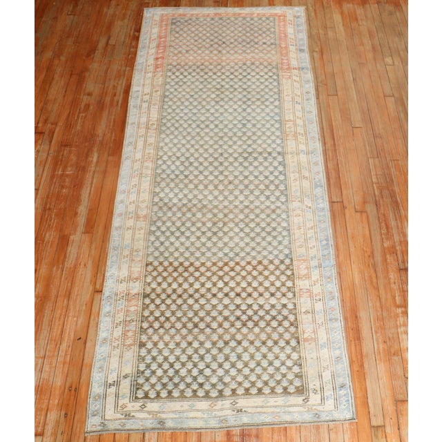 Persian Antique Zabihi Collection Persian Seraband Runner - 3'9" x 9'10" For Sale - Image 3 of 8