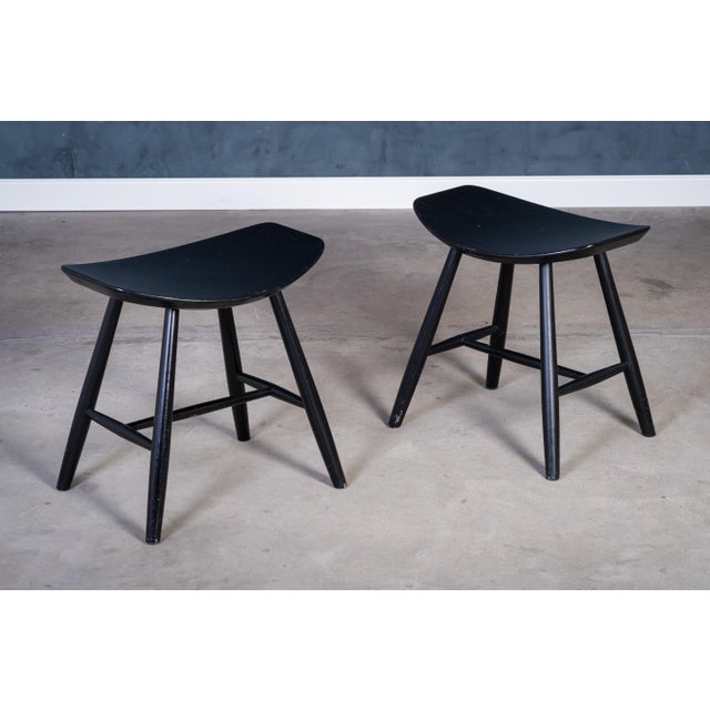 J36 Stools by Ejvind A. Johansson for FDB Møbler, Denmark, 1960s, Set of 2 For Sale - Image 10 of 10