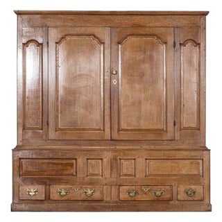 Large English Oak Livery Cupboard, 1790 For Sale