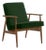 Fox Lounge Chair Velvet Bottle Green Dark Wood, 2023 For Sale