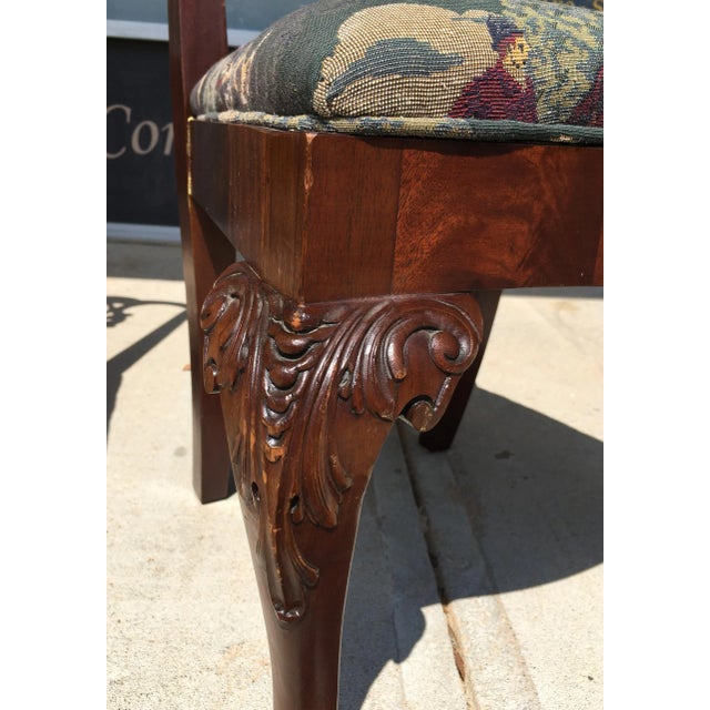 Set of 10 1940s Flamed Mahogany Chippendale Style Dining Chairs For Sale - Image 11 of 12