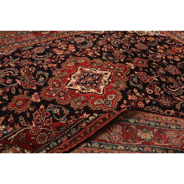 Red Hand-Knotted Middle Eastern Rug with Decorative Pattern For Sale - Image 8 of 11