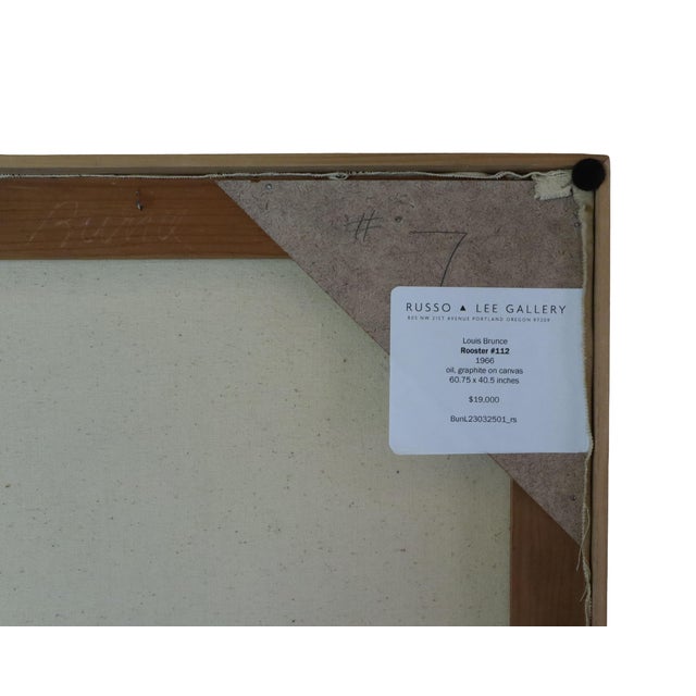 White 1960s Louis Bunce Abstract Oil & Graphite on Canvas For Sale - Image 8 of 9