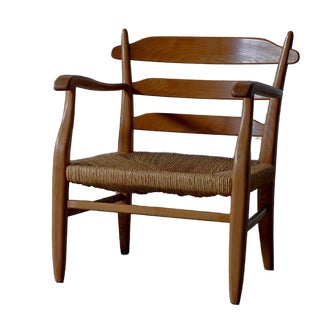 Armchair with Rush Seating, Germany, 1960s For Sale