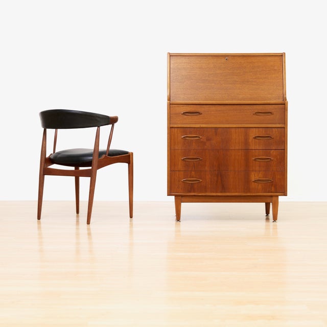 Mid Century Teak Secretary Desk Attributed Jentique Furniture For Sale - Image 12 of 13