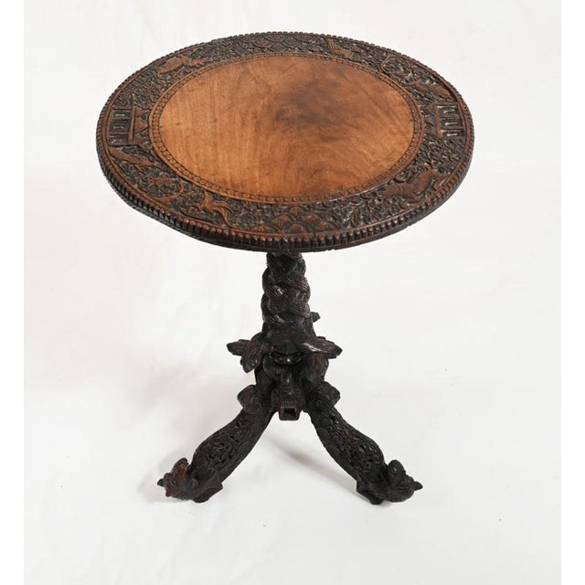 Carved Burmese Side Table, 1840 For Sale - Image 9 of 9