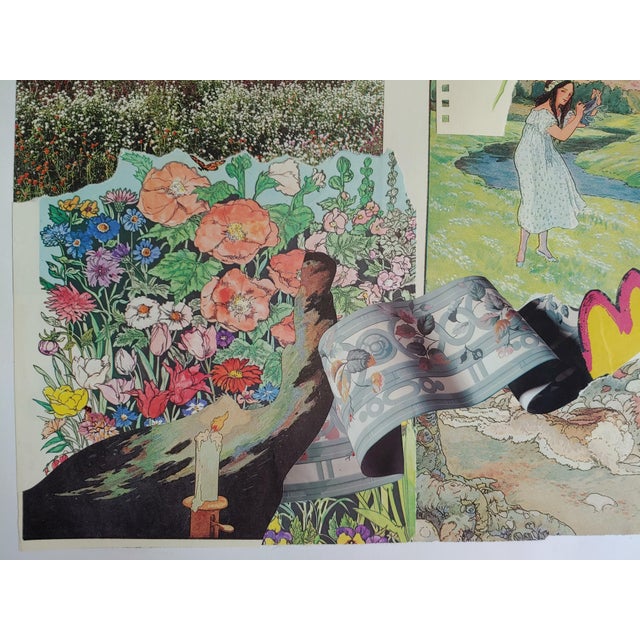 Gone With the Southern Wind Contemporary Handmade Paper Collage Made Using Vintage Ephemeria Framed Under Glass For Sale In West Palm - Image 6 of 6