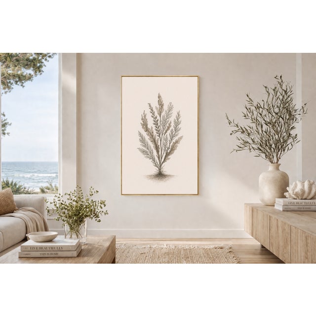 Coastal Seaweed Study Ii, Minimalist Botanical Art Print, 24" × 36" Reproduction For Sale - Image 4 of 10