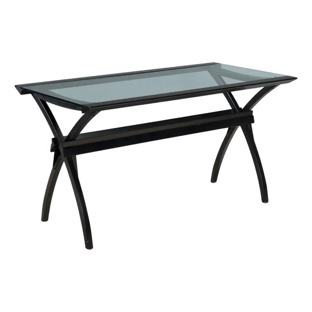 Wood and Glass Desk, 1980s-1990s For Sale