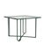 Brown Jordan Walter Lamb Aluminum 38" Square Dining Table, Glass Top in Forest Green For Sale