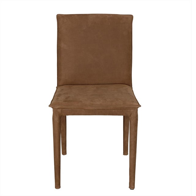 Sleek and sophisticated, the Newton Dining Chair combines smooth Orris Brown leather with a sturdy iron frame for a modern...