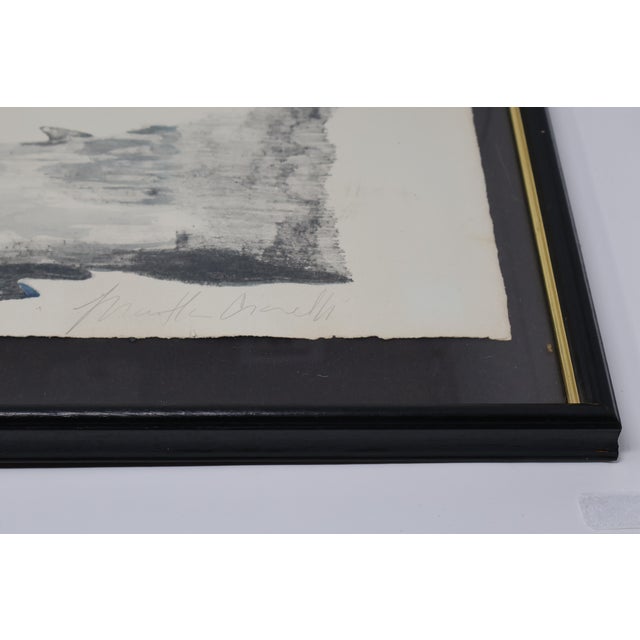 Late 20th Century Martha Cianelli Signed Modernist Abstract Lithograph in Black & Gold Frame For Sale - Image 13 of 15