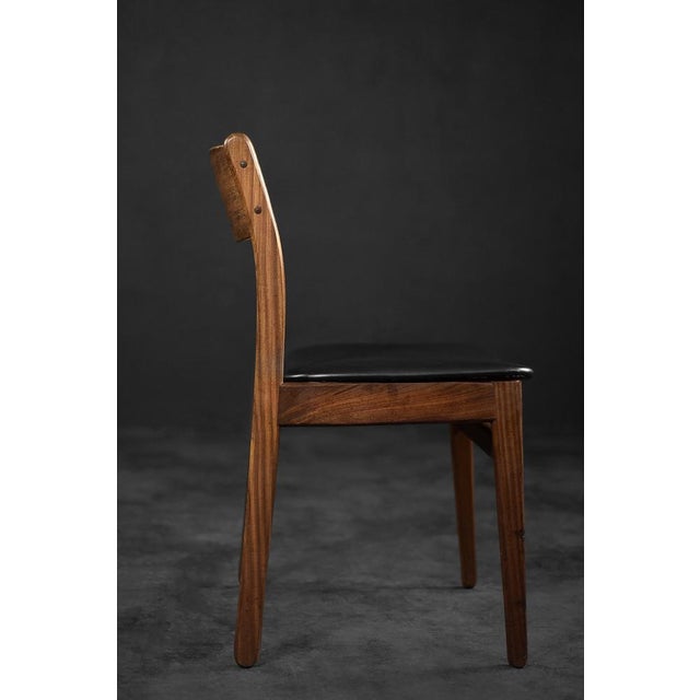 Mid-Century Modern Scandinavian Dining Chairs in Teak and Vinyl, 1960s, Set of 4 For Sale - Image 9 of 18