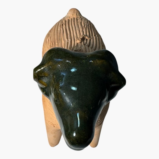 Vintage 1980s Chia Pet Ram Sheep Figurine Terracotta Planter No Seeds For Sale - Image 12 of 15