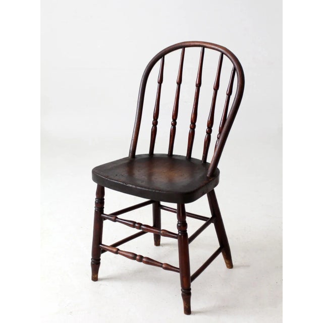 Antique Windsor Chair With Turned Spindles For Sale - Image 6 of 14