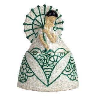 Art Deco Ceramic Box by Cazaux, 1920s For Sale