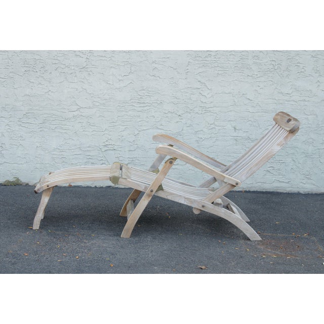 Andrew Teak Folding Steamer Lounge Chair Chairish