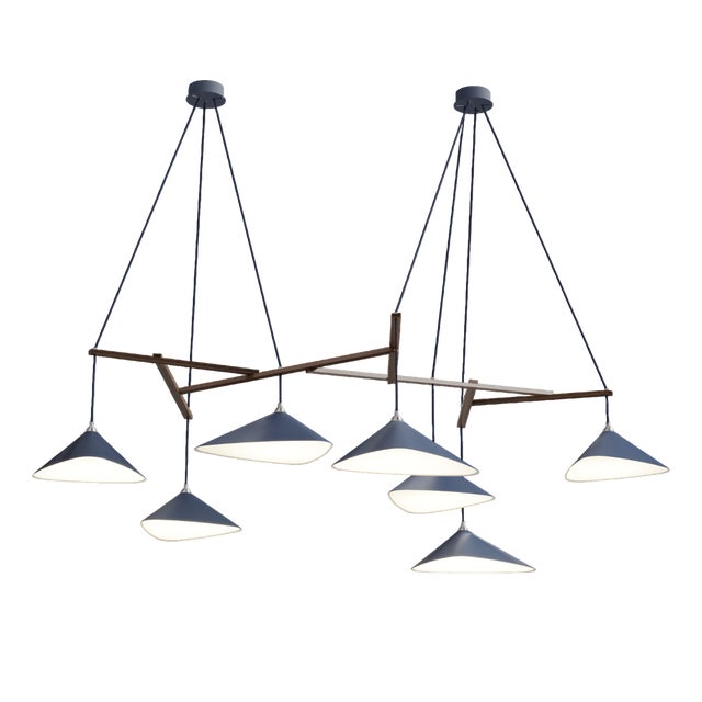 Emily Group of Seven Pendant Light in Dark Bronze Semi-Matte by Daniel Becker for Moss Objects For Sale