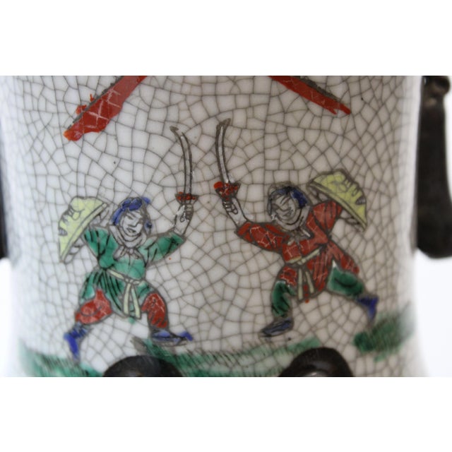 C. 20th Century Hand painted Cheng Hua porcelain vase w/ scene depicting warriors is a must have for any home. Whether it...