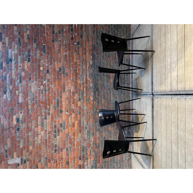 1960s Leather & Metal Chairs, 1960s, Set of 4 For Sale - Image 5 of 10